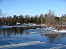 The pond on the Black River in winter